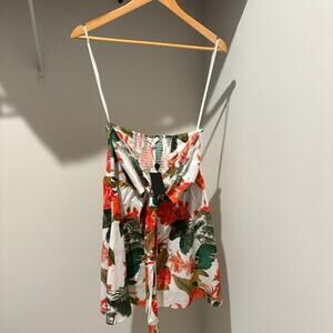 Gianni Bini Tropical Mini Dress Size 8 NWT Charlotte Halter Tie Front A-Line